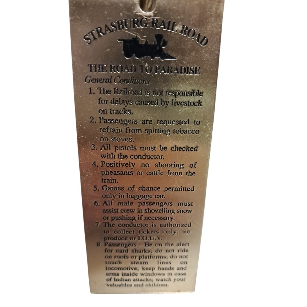 Strasburg‎ Railroad Company Roundtrip Ticket Metal Souvenir Keychain Key Ring